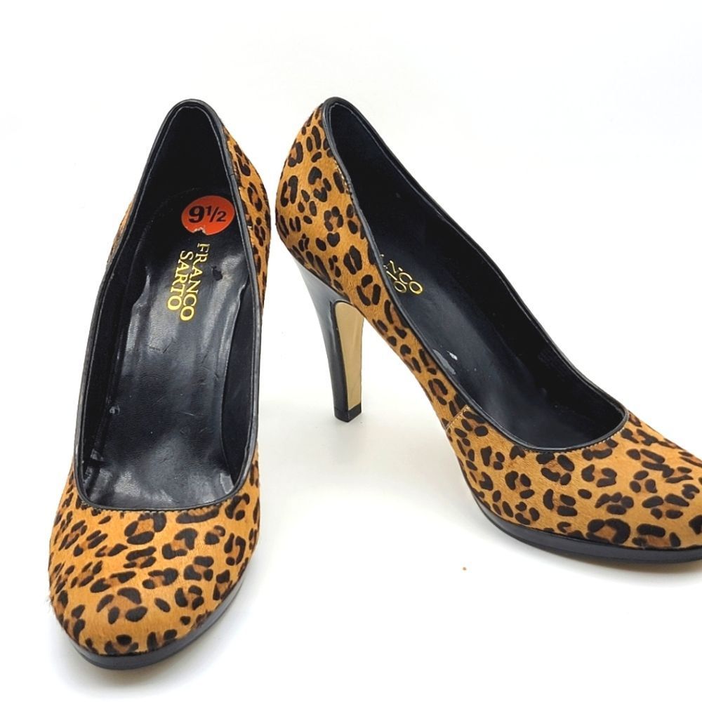 FRANCO SARTO Leopard Print Heels. SIZE 9.5M. S968